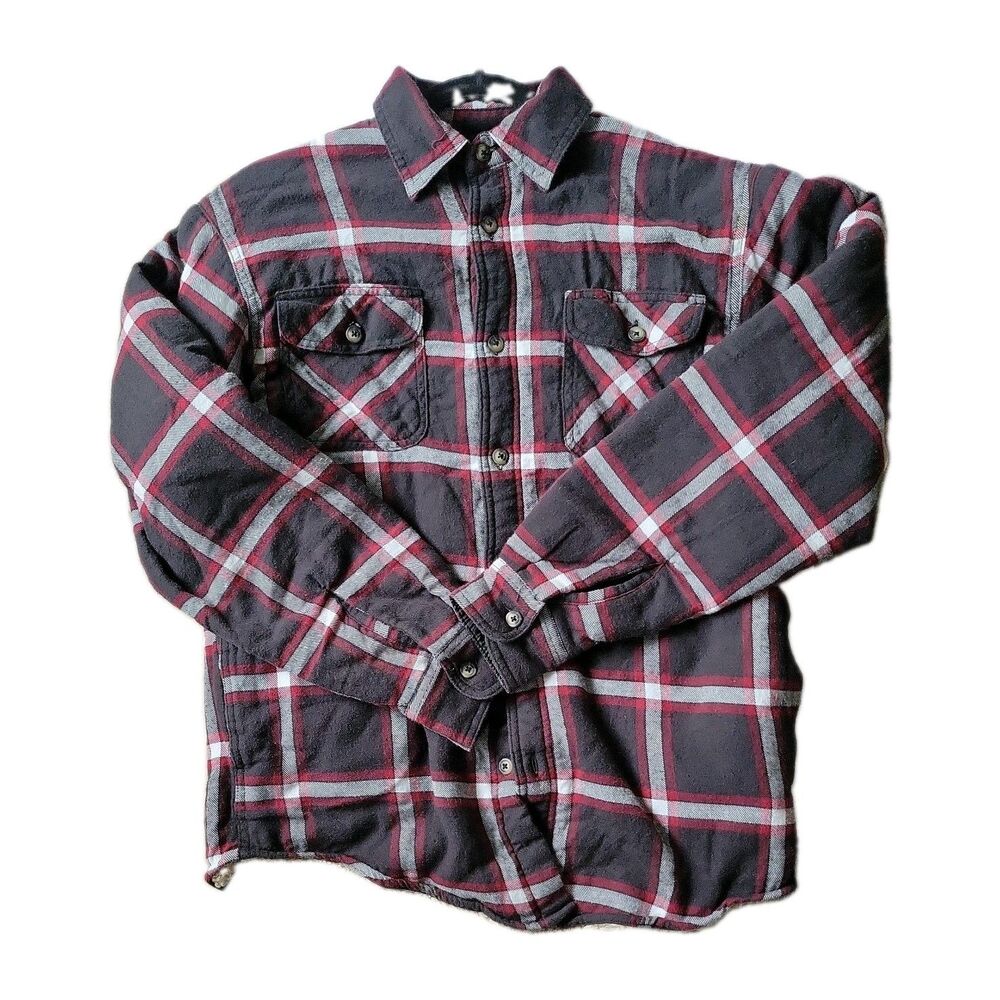 Wrangler sherpa lined fannel shirt Jacket men S women M Grey Red Plaid HESODWA